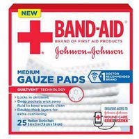 J & J Band-Aid First Aid Gauze Pads 3" x 3" 25 CT (Box of 25)