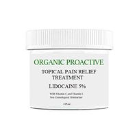 ORGANIC PROACTIVE, 5% Lidocaine Topical Numbing Non Oily Treatment, With Vitamin C & E, Organic Aloe and Organic Green Tea for Deeper Penetration, Local and Anorectal Discomfort, 4 fl.oz