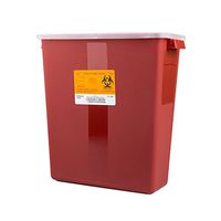 Medegen 8710 Stackable Sharps Container, Medium, Red/Black, 3 Gallon Capacity, 12.5" Width, 13.5" Length, 6" Height, Pack of 12