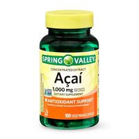 Spring Valley Concentrated Acai Extract 1,000 mg, Antioxidant Support, 100 Vegetarian Capsules