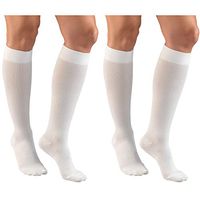 Truform Women's Fit Compression Socks, Diamond Knit Pattern, 15-20 mmHg, White, Small (Pack of 2)