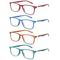 Reading Glasses Women Men Colorful Trendy Readers Glasses with Strong Spring Hinge Eyeglasses Frames (4 Mix, 2.5)