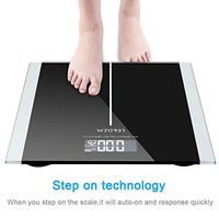 PEATAO Weight Scale Digital Body Bathroom Scale with Step-On Technology,HD Backlit LCD Display Black (US Stock)