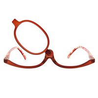 LianSan Readers Magnifying Makeup Glasses Flip Down Lens Folding Cosmetic Womens Make Up Reading Glasses L3660(+2.00,BROWN)