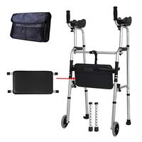 Rollator Walker-4023.5cm Wide Seat(Chair) 2 Solid Wheels Height Adjustable-Medical Rolling Mobility Walking Aid/Frame for Senior/Elderly/Disabled-Drive Transport Walker