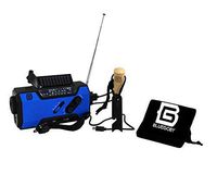 BLUEGOBY Solar Crank NOAA Emergency Weather Radio with AM/FM, Flashlight, Reading Lamp and 2000mAH Power Bank Disaster Phone Charger with Fire Starter Stick (Blue)