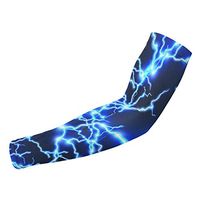 ROLLING HOP Athletic Compression Arm Sleeve for Youth and Adults Blue Lightning Pattern UV Protection Compression Sun Sleeves for Driving