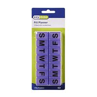 Ezy Dose Travel (14-Day) Pill, Medicine, Vitamin Organizer Box | Weekly, Daily Planner | Large Compartments | Colored Lids