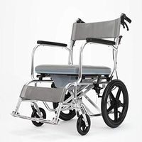 PLLP Medical Rehab Chair, Wheelchair,Lightweight Folding Adjustable Wheelchair Driving Medical, Manual Wheelchair with Toilet Aluminum Alloy Elderly Portable Disabled Potty Trolley