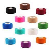 12 Pieces 2.5cm x 4.5m Adhesive Wrap Bandage Rolls Elastic First Aid Wrap Bandages Stretch Self-Adherent Tape for Wrist, Ankle, Sports Sprains, Color Random