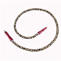 Hookah Hose Leopard Print - Wooden Handle with Metal Tip