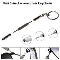 Folluer Multifunctional 3-in-1 Portable Screwdriver Keychain Glasses Watch Repair Widget