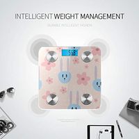 Bluetooth Scale Digital Weight Cartoon Cute White Animalrabbit Scale for Weighing People Body Fat Composition Monitor Analyzer with Smartphone App for Body Management-396 Lbs