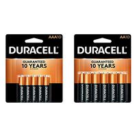 Duracell - CopperTop AAA Alkaline Batteries - long lasting, all-purpose Triple A battery for household and business - 10 count & CopperTop AA Alkaline Batteries
