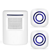 Raoes Automatic Wireless Doorbell, Motion Sensor Detector Door Chime Kit with 1 PIR Sensor 2 Plug-in Receivers-38 Melodies - LED Indicator