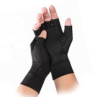 FITTOO Arthritis Copper Compression Gloves Comfy Fit, Men & Women Open Finger & Anti-Slip Hand Compression Gloves for Joint Pain Symptom Relief, Ease Muscle Tension