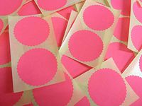 Minilabel 50mm Serrated Edge , Certificate Wafer Company Seal Labels , Stickers For Embossing , Awards & Rewards Magenta