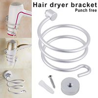 Finetoknow Wall Mounted Hair Dryer Rack Aluminum Holder Storage Shelf Organizer for Bathroom