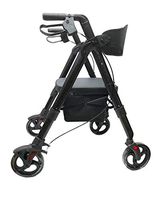 Deluxe Bariatric Rollator Walker; Heavy Duty with Large Padded Seat up to 500 Lb Capacity,Lightweight Just 20lbs