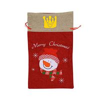VAbBUQBWUQ Crown Santa Clause Drawstring Candy Goody Toy Gift Stocking Bag Holiday Wrapping Party Favors Presents Decorations