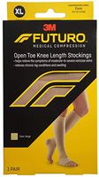 Futuro Therapeutic Knee Length Stockings for Men/Women, Firm Compression, Open Toe, X-Large, Beige