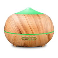 RENWER Essential Oil Diffuser Wood Grain Cool Mist Aromatherapy Humidifier 400ml Ultrasonic Aroma Humidifier with 7 Colors LED Lights & 4 Timers for Bedroom, Office, Fitness Room, Yoga & Spa