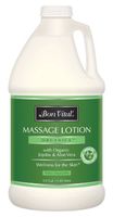 Bon Vital' Organica Massage Lotion Made with Certified Organic Ingredients for an Earth-Friendly & Relaxing Massage, Natural Moisturizer Perfect Lotion for Relaxing Back & Neck Massages 1/2 Gal Bottle - BVORGLHG
