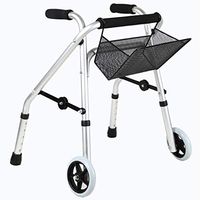 Seat & Roller Bar Covers Walker Disabled Walking Aid Convenient Folding Carrying Elderly Armrest Crutches Rehabilitation Assistant (Color : White, Size : 6350cm)