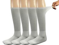 Yomandamor Mens Bamboo Diabetic Crew Socks,4 Pack Size 10-13(W)