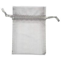 JAM PAPER Sheer Bags - X-Small - 3 x 4 - Silver - Bulk 96 Bags/Box