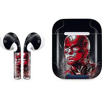 Skinit Decal Audio Skin for Apple AirPods with Lightning Charging Case - Officially Licensed Marvel/Disney Avengers Endgame Captain America Design