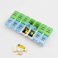 7 Day Pill Organizer 2 Times a Day, Detachable AM/PM 14 Large Compartments Weekly Pill Box. Travel Medication Box and Planner. Container for Vitamin - Fish Oil - Supplement - Pills