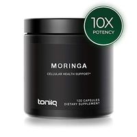 Single Origin Non-GMO Moringa Leaf Capsules - Highest Content of Protein, Saponins, Glycosides and Flavonoids - 10,000mg 10x Concentrated Moringa Oleifera Powder Extract - 120 Capsules