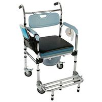 Medical Commode Bedside Toilet Potty Wheelchair Rolling Chair Elderly Care