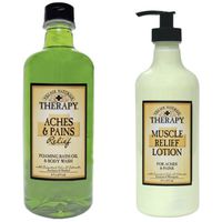 Village Naturals Muscle Aches & Pains Relief Lotion & Foaming Bath Oil Body Wash Relaxing Set