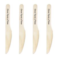 Dress My Cupcake DIY Natural Wood Candy Buffet Knives 100-Pack Kit, Once Upon a Time, 6.5-Inch, Black