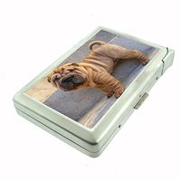 Dog Shar Pei Cigarette Case w Built In Lighter