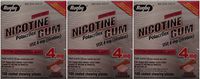 Nicotine Gum 4mg Sugar Free Coated Cinnamon Generic for Nicorette 100 Pieces per Box Pack of 3 Total 300 Pieces