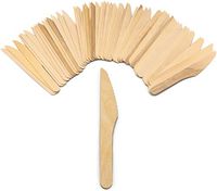 Pack of 150 Disposable 6.5" Natural Birchwood Wooden Knives (Compostable & Biodegradable)