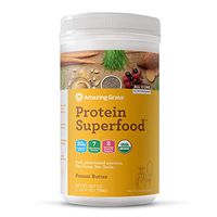 Amazing Grass Protein Superfood: Organic Vegan Protein Powder, Plant Based Meal Replacement Shake with 2 servings of Fruits and Veggies, Peanut Butter Flavor, 18 Servings, 26.7 Ounce