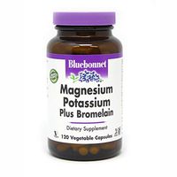 BlueBonnet Magnesium Potassium Plus Bromelain Vegetarian Capsules, 120 Count