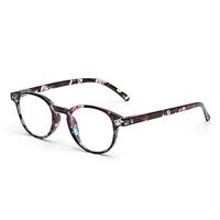 Anti Blue Light Retro Spring Hinge Round Computer Reading Glasses Gaming Readers Reduce Eye Fatigue +1.75 Balck Flower