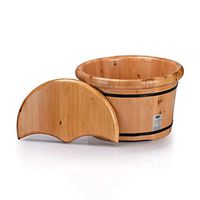 Foot tub, Foot Basin Wooden Bucket, Wooden Wash Basin, Bilateral Thickening, Solid Wood Foot Soaking Barrel Bucket, Cypress Wood Foot Bucket