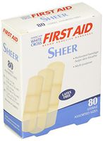 American White Cross Sheer Adhesive Strips, Sterile, Assorted, 80/Box, 24 Box/Case (Pack of 1920) (1260033)