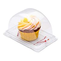 Thermo Tek 13 oz Semicircle Clear Plastic Swiss Roll Cake Box - with Lid - 5 1/2" x 3 1/2" x 3 1/4" - 100 count box - Restaurantware