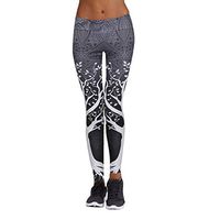 Meikosks Women's Sports Yoga Exercise Athletic Pants Classic Fit Printed Leggings Workout Gym Bottom Gray