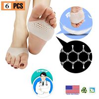 Metatarsal Pads, Ball of Foot Cushion (6 PCS),New Material,Forefoot Pads, Breathable & Soft Gel, Best for Diabetic Feet, Callus, Blisters, Forefoot Pain. (White)
