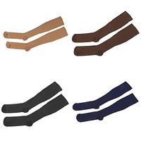 ASRocky Graduated Compression Socks Anti-Fatigue Antimicrobial Calf High Below Knee Mens Womens Sock Leg Foot Ankle Heel Support Pain Relief Stockings Reduce Swelling (4Pr - Brn Bge Gry NavBlu, Lg/XL)