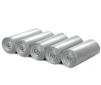 VesipaFly Small Garbage Bag - 5 Gallon Strong Durable Disposable Kitchen Trash Wastebasket Bags Can Liners for Home, Office, Waste Bin, Bathroom - 5 Roll, 100 Counts (Silver)