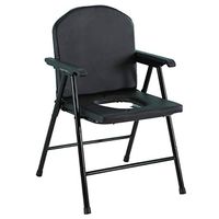 Elderly Commode Chair Foldable Pregnant Woman Toilet Bowl Household Squatting Chair Simple Portable Multifunction Toilet Seat Chair,Black